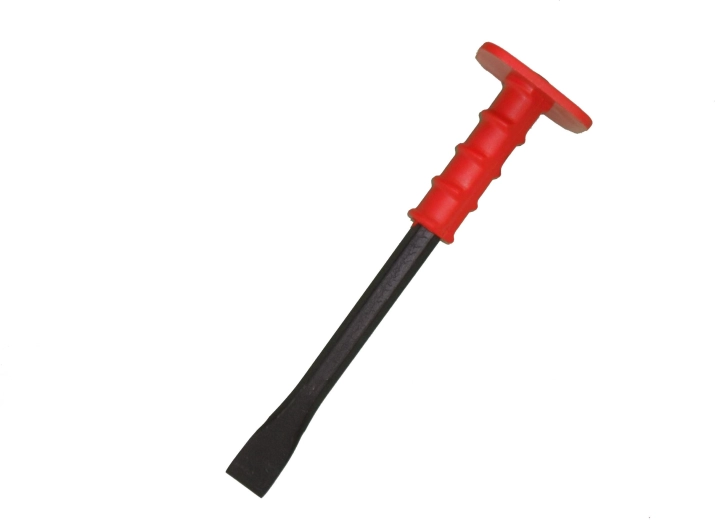 Steenhouwers platte beitel met PVC-bescherming 250 mm