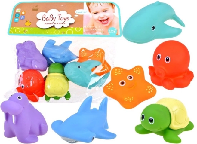 Kleurige rubberen badspeeltjes