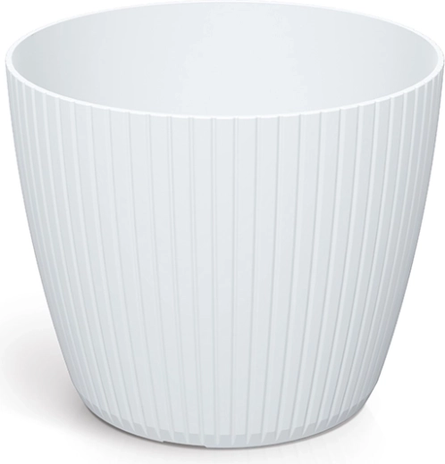 Kunststof bloempot Lamia 13,8 cm wit