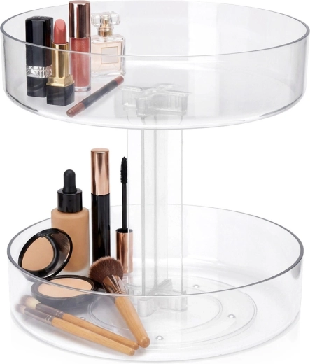 Draaibare tweelaagse cosmetica-organizer 21 × 21 × 21,5 cm