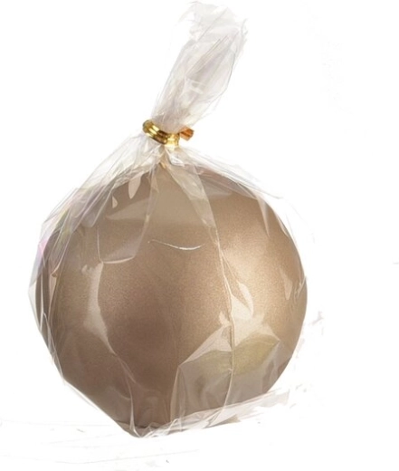 Matte decoratieve bolkaars champagne 8 cm