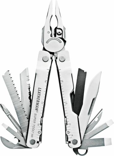 Leatherman Super Tool 300 multifunctioneel gereedschap met 19 functies, zilverkleurig, met nylon hoes