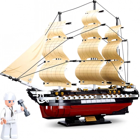 Sluban Model Bricks M38-B0836 Fregat USS Constitution zeils oorlogsschip