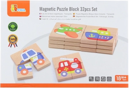 Magnetische Houten Puzzel Viga - Vervoersmiddelen FSC Certificaat
