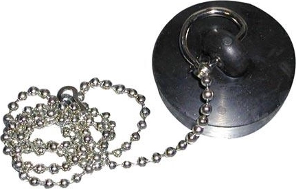 Gekleurde gootsteenstop 43 mm met kettinkje