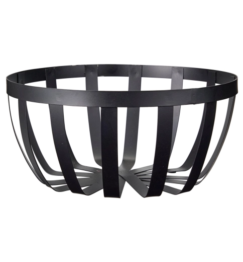 Metalen fruitmand 25 cm zwart