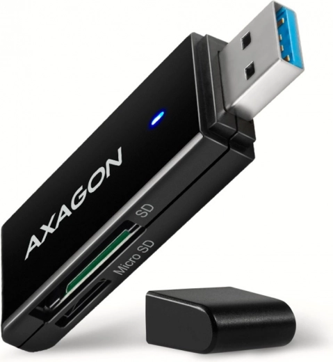 Externe USB-A 3.2 Gen 1 AXAGON-kaartenlezer met UHS-I ondersteuning