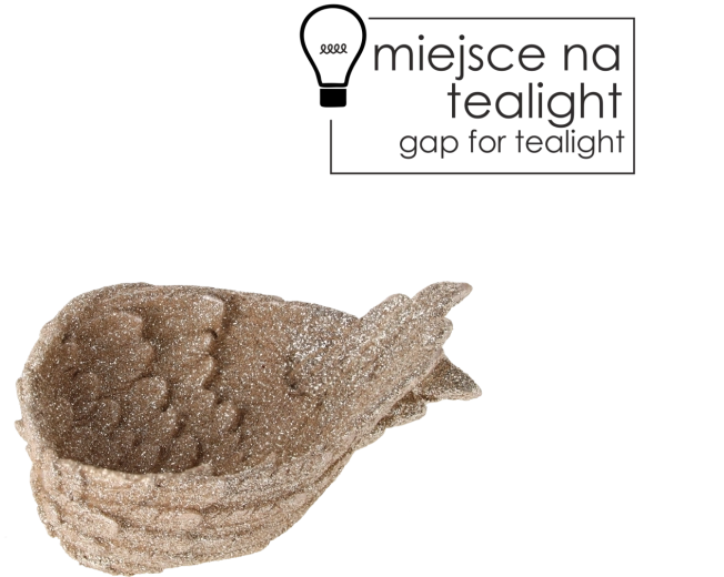 Keramische theelichthouder in de vorm van vleugels, wit