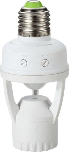 E27 fitting voor lamp met PIR bewegings- en schemersensor 360° MACLEAN