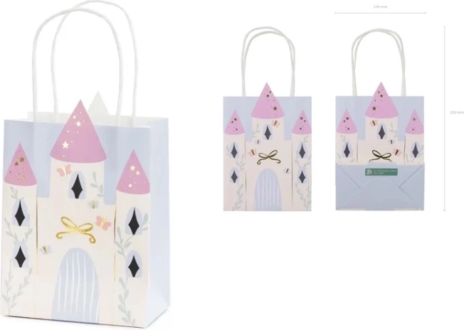 Cadeautas met kasteelmotief 14 × 8 × 20 cm (mix)
