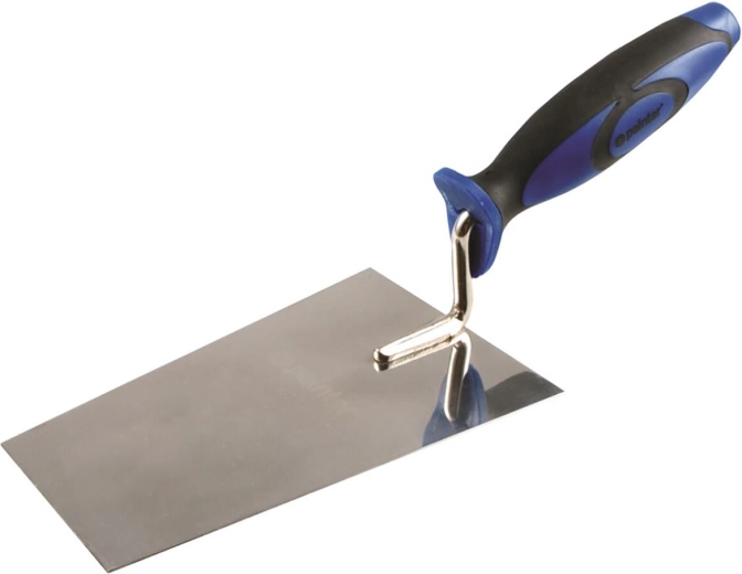 RVS metsellepel 130 mm met rubberen handgreep