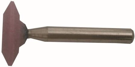 Dubbelzijdig afgeschuind slijpblok 25 × 6 mm met schacht