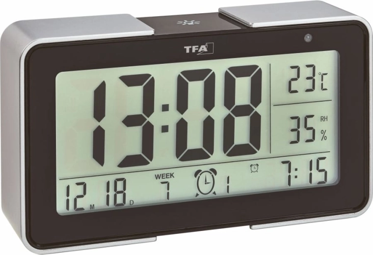 Digitale radiogestuurde wekker TFA Melody zwart-zilver