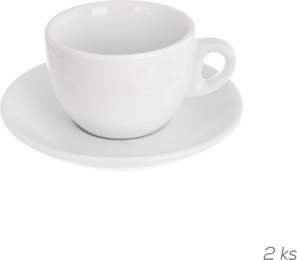 Porseleinen cappuccinokopje met schotel Mona, 2 stuks, 210 ml