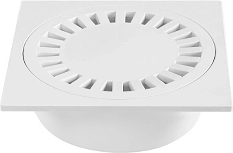 Vloerput van polypropyleen, wit, DN 150 × 150 × 50/84