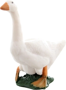 Plastic figuur gans op gazon 6 × 7 cm