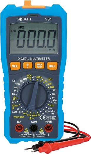 Solight digitale multimeter true RMS met NCV en temperatuurmeting