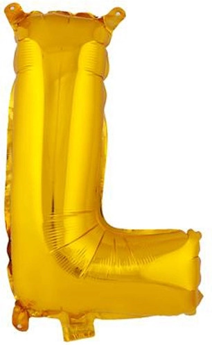 Folieballon letter L 30 cm goud TORO