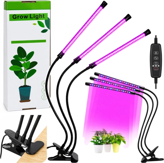 LED-kweeklamp voor planten 30 W met 3 modules en clip