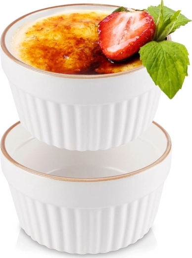 Porseleinen ovenschaaltjes 9 cm, 170 ml, wit, 2 stuks