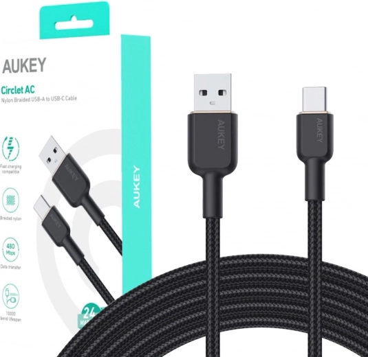 AUKEY nylonen USB-C naar USB-A kabel 1.8m