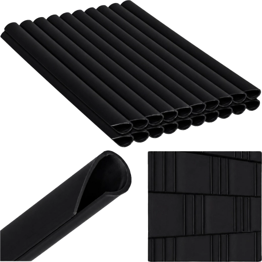Zwarte montageclips voor zichtband 19 cm, 20 stuks