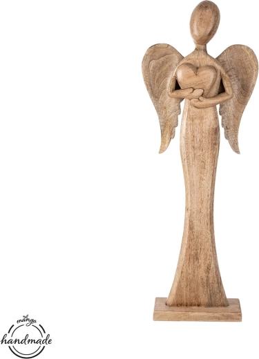 Houten engel van mangohout 77 cm