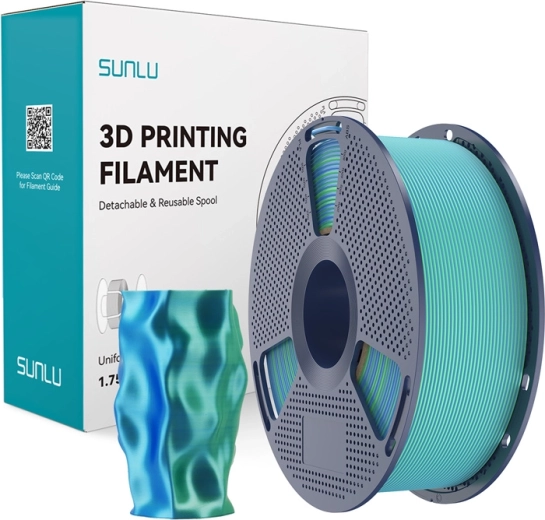 Sunlu PLA+ Silk tweekleurig filament blauwgroen