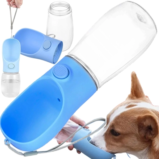 Draagbare waterfles voor hond en kat met geïntegreerde drinkbak 350 ml