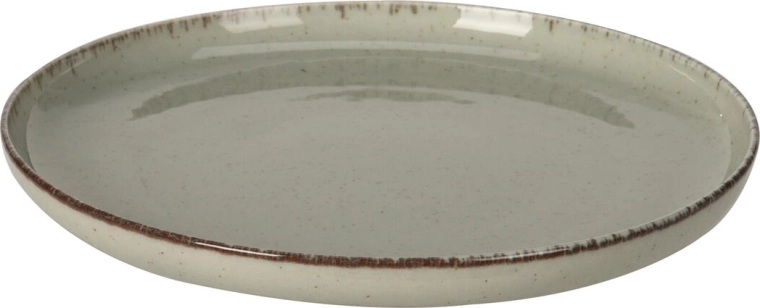 Porseleinen dessertbord 19 cm met lichtgroene en bruine rand