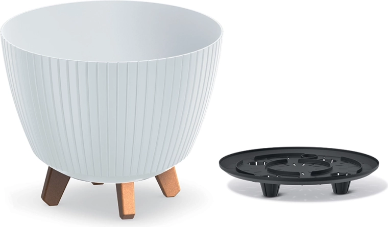 Bloempot Lamia 28,8 cm wit – moderne plastic plantenhoes