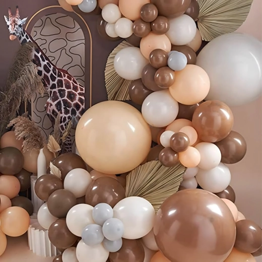 Ballonkrans goud en bruin – decoratie voor verjaardag en bruiloft, 141 stuks