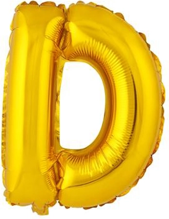 Folieballon letter D 30 cm goud