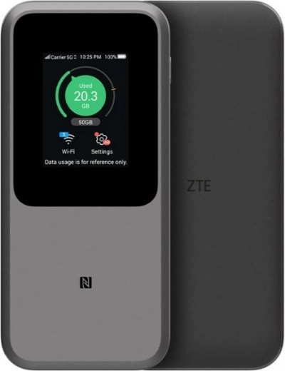 Draagbare 5G Wi‑Fi-hotspot van ZTE met touchscreen