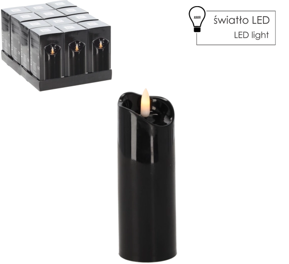 LED-kaars 5 × 15 cm zwart