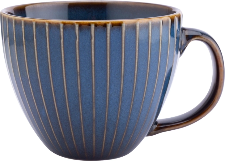 Altom Design keramische jumbo mok Reactive Stripes 450 ml blauw