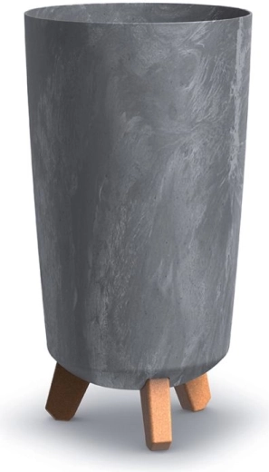 Bloempot Gracia Tubus Slim met betoneffect, 19,5 cm, marengo