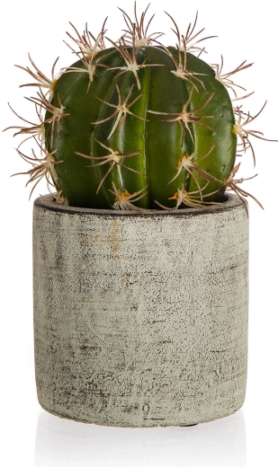 Kunstmatige cactus in betonnen bloempot 16 cm