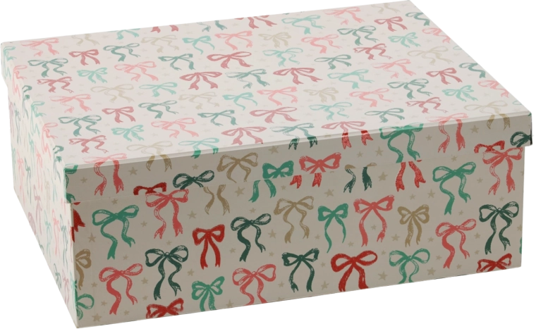Kerstcadeau presentatiedoos met strik 39 × 30 × 14,5 cm