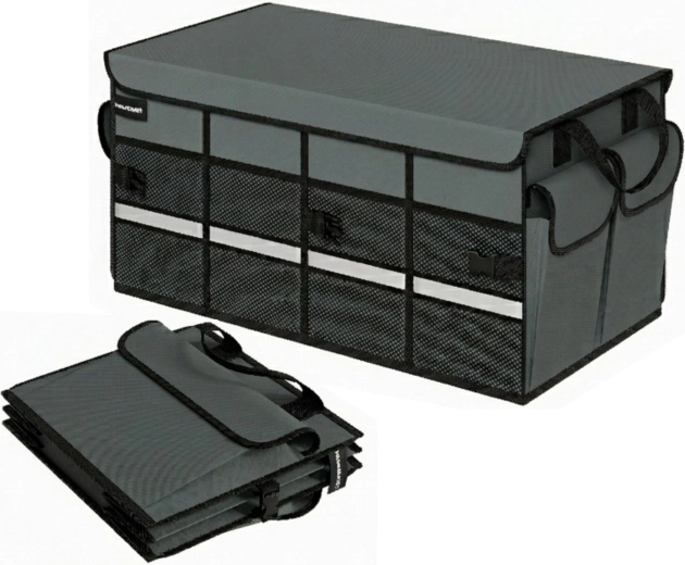 Opvouwbare antislip kofferbakorganizer voor de auto Bauerkraft grijs