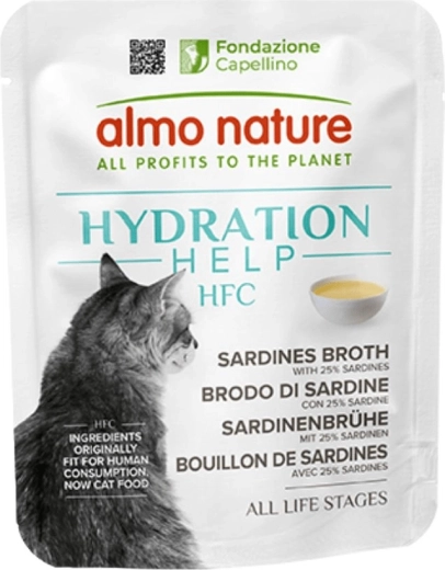 Almo Nature HFC Hydratation Help – sardinebouillon voor katten 50 g