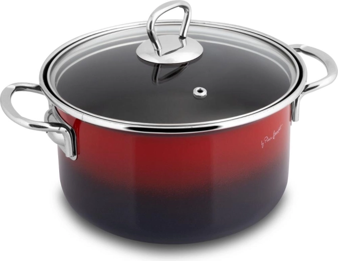 Lamart geëmailleerde kookpan met deksel 18 cm