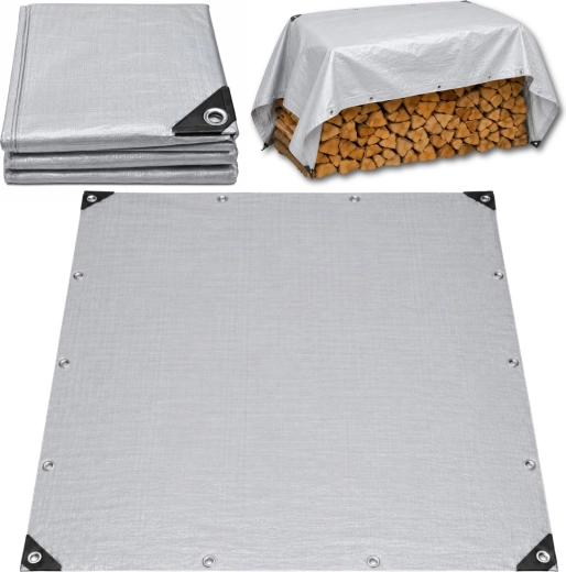 Waterdicht beschermzeil met ringen 300 × 400 cm grijs