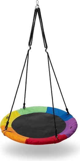Ronde nestschommel NILS Camp 90 cm, regenboogrand