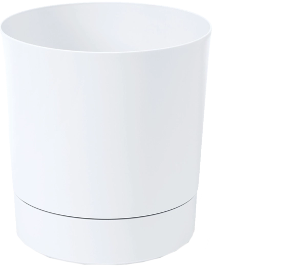 Bloempot met onderschotel Aura 35 cm wit