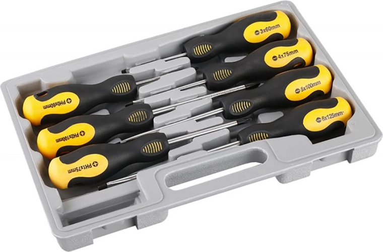 7-delige schroevendraaierset CrV met magnetische punt