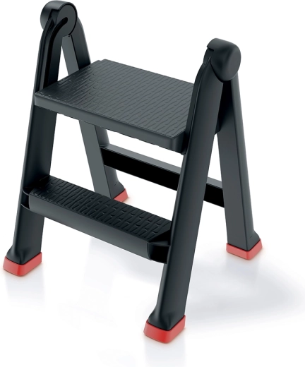Opvouwbare kunststof trap UNI Ladder PROSPERPLAST, 2 treden, draagvermogen 150 kg