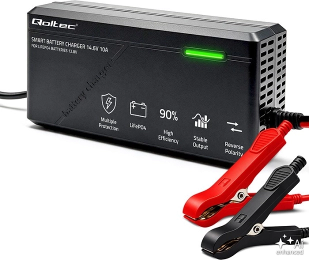 Lader voor LiFePO4-accu's 12 V 10 A met led-indicatie