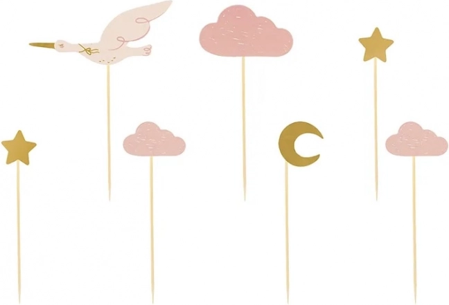 Cupcake decoratie - Ooievaar