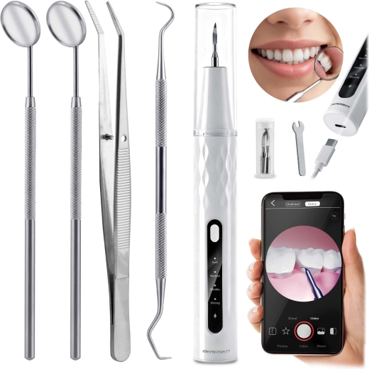 Ultrasone scaler met ingebouwde camera BERDSEN – 4 modi, LED‑licht, USB‑C